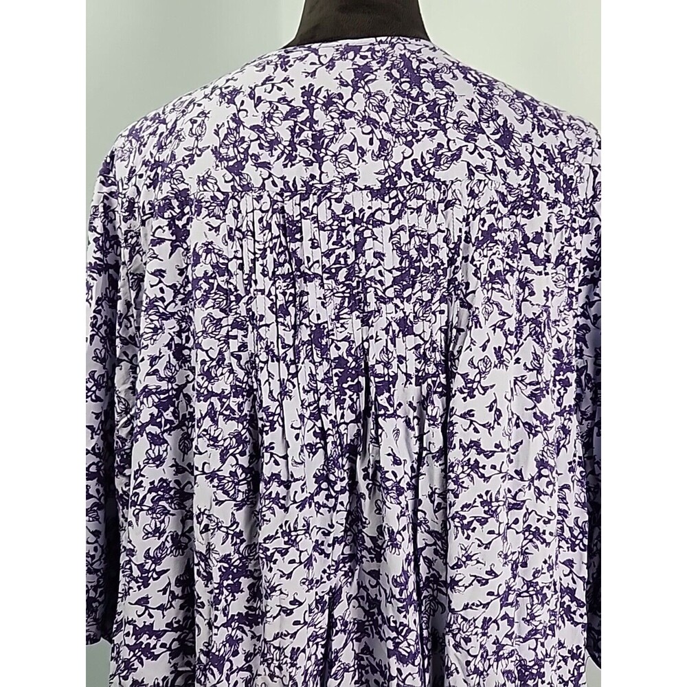 Knox Rose Size x1 Blue Floral V-Neck Ruffled Boho Top Shirt Peasant Blouse Tie - Picture 12 of 15